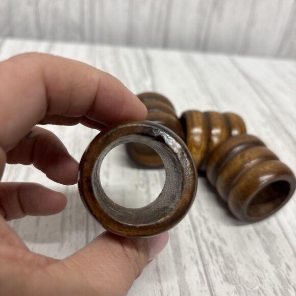 Vintage Wooden Set Of 4 Napkin Holders EUC - Picture 3 of 4